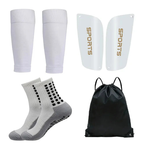 4 PCS Set Anti-Slip Football Socks Sports Leg Sleeves Set Men Women