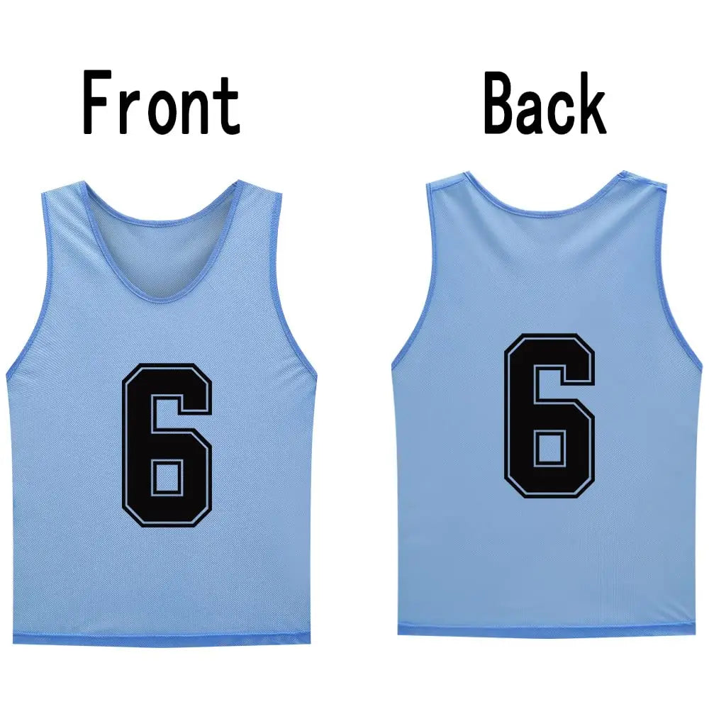 12 PCS Adults Soccer Pinnies Quick Drying Sports Vest Youth Sports