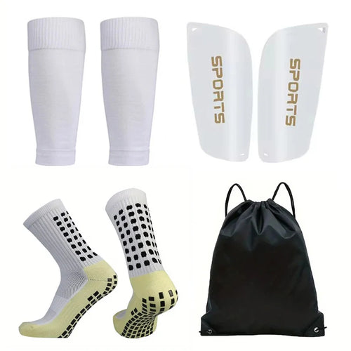 4 PCS Set Anti-Slip Football Socks Sports Leg Sleeves Set Men Women