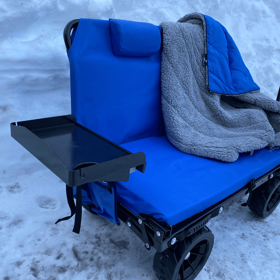 Lounge Wagon Large Side Table with Cup Holder Storage Attachment